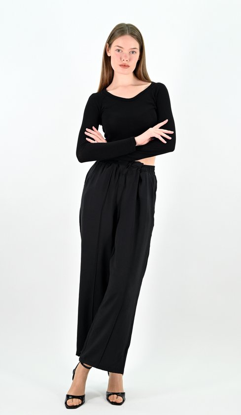 YesMooi - Wide Leg Culotte Broek - Zwart - XXL (44) - Pantalon Dames Luchtige Broek