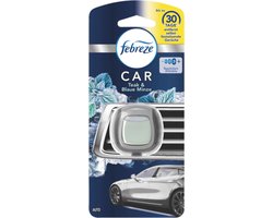 Febreze Auto Luchtverfrisser - Teak & Munt - 1 stuk - Met clip - Laat tot 30 dagen een lichte frisse geur achter - 2ml