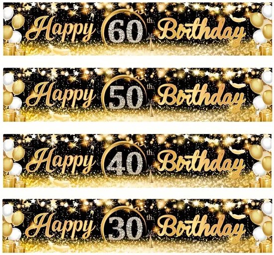 Banner Om Zelf Vorm Te Geven - Gouden Doe-Het-Zelf Slinger Met 107 Lettercijfers Feestdecoratie Voor Verjaardag En Bruiloft