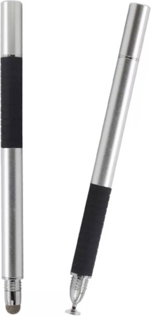 Qatrixx - Universele Stylus Pen Met Precision Disc Tip - Zilver - Capacitief - Geschikt voor de meeste smartphones zowel Android als Apple en tablets of IPads.