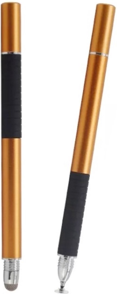 Qatrixx - Universele Stylus Pen Met Precision Disc Tip - Goud - Capacitief - Geschikt voor de meeste smartphones zowel Android als Apple en tablets of IPads.