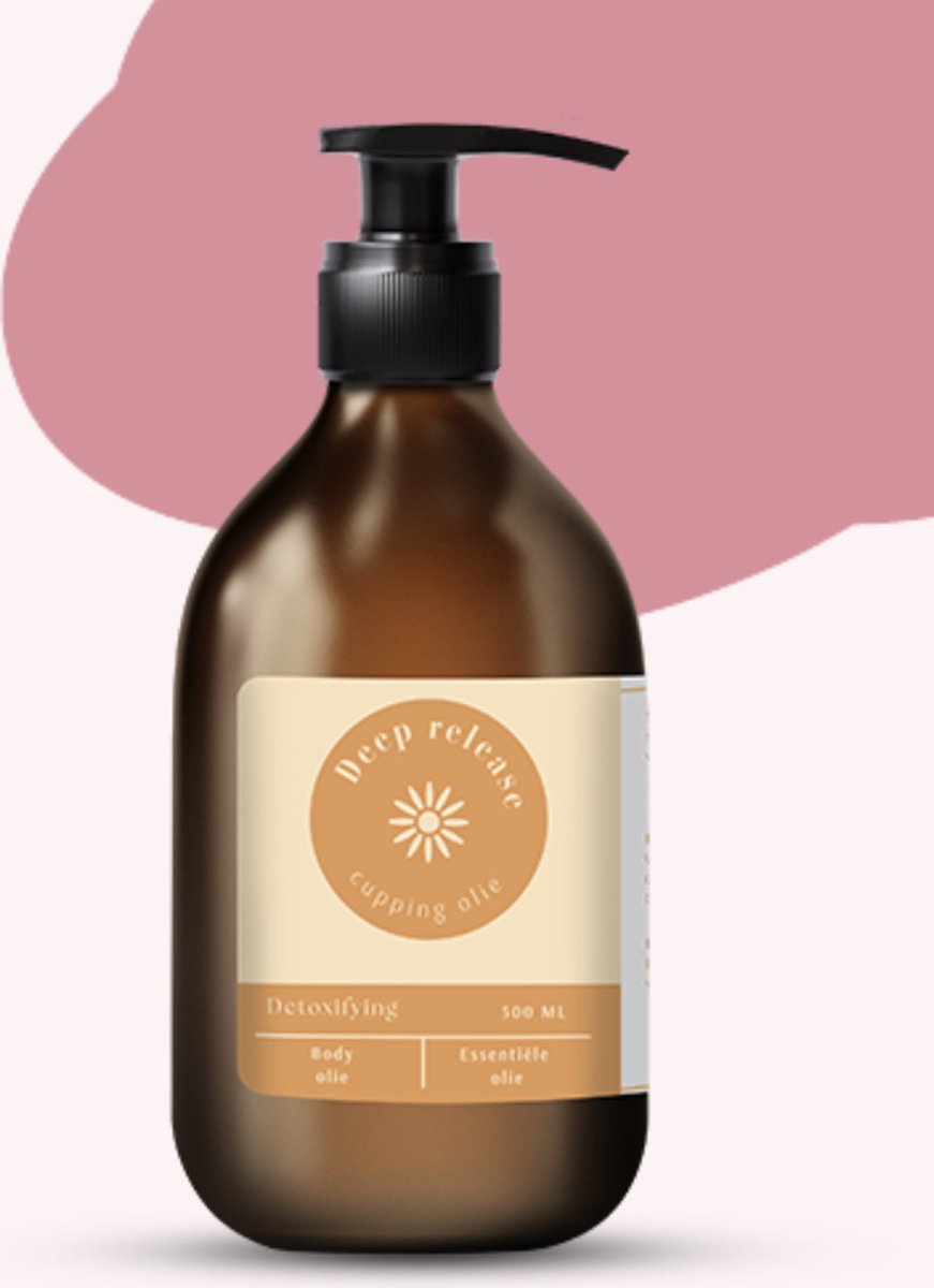 Cupping Olie Deep Release Cupping Olie voor Spieren - 500ml - Met Lavendel, Wintergroen & Sinaasappel