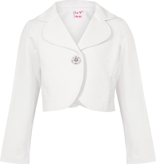 La V Bolero fille avec col classique: Wit 116-122