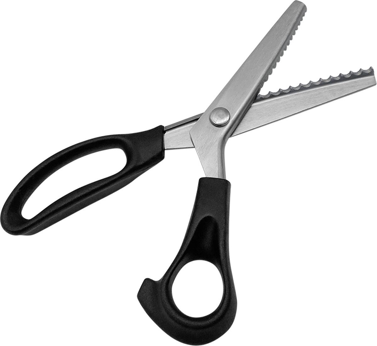 Purepeak Kartelschaar voor Stof - 5 mm - Stofschaar - Rond Patroon - Textielschaar - Zwart
