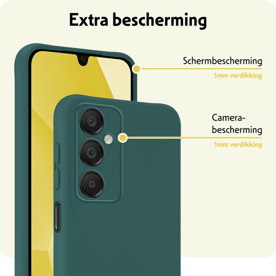 Coque pour Samsung A16 Coque en Siliconen avec Film de Protection d'écran - Coque pour Samsung Galaxy A16 Coque Siliconen - Vert Foncé