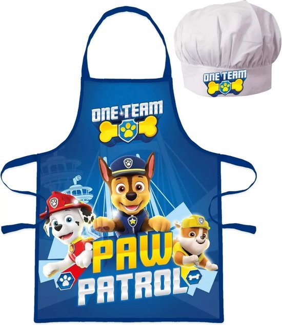 Tablier de cuisine Paw Patrol une équipe avec chapeau