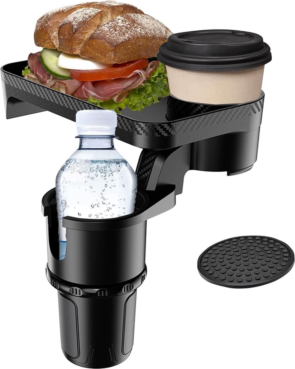 JGS ® Multifunctionele Autohouder met Tafeltje voor Drankjes, Telefoon en Snacks - Universele Pasvorm