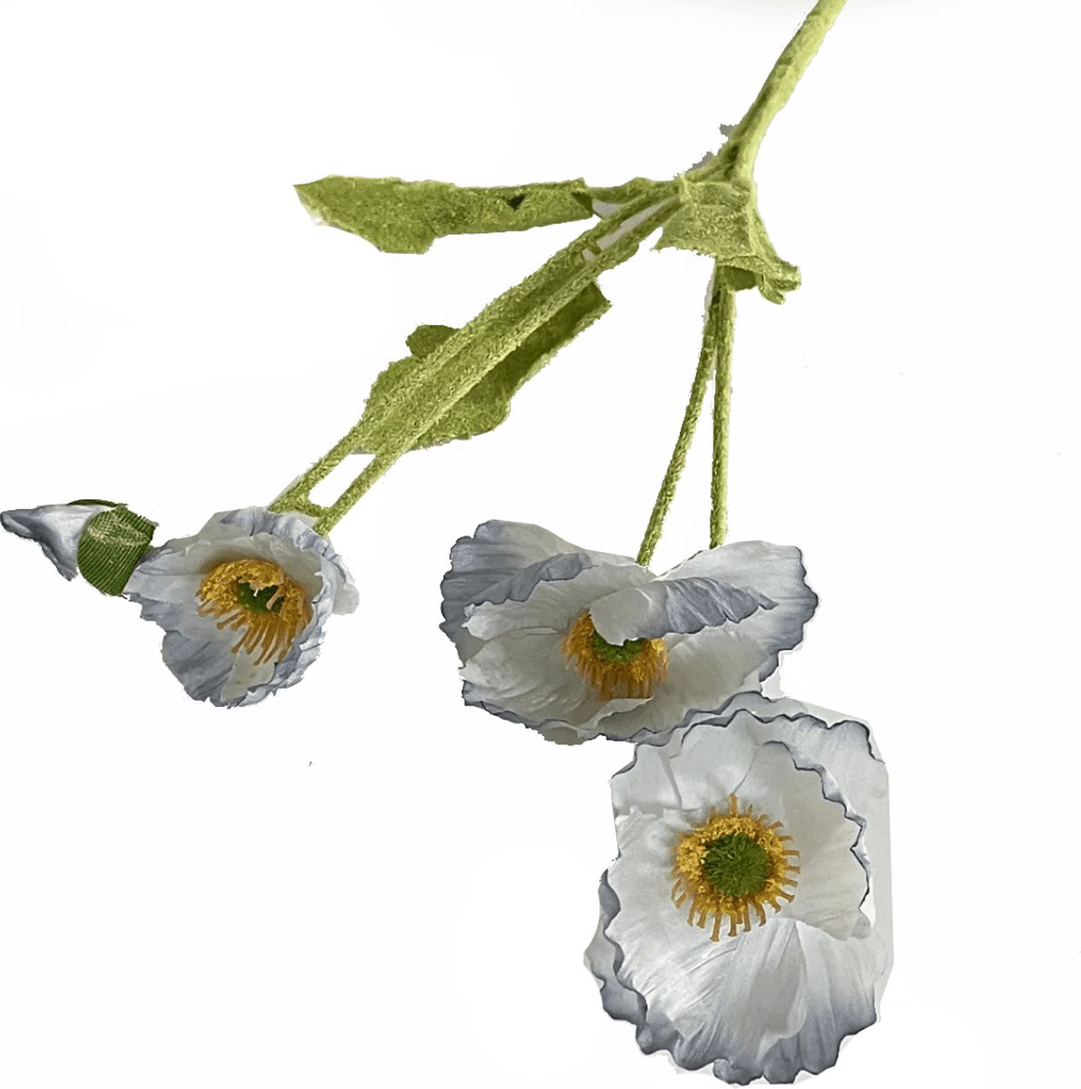 Steelbloem / kunstbloem klaproos 58 cm lichtblauw