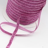 Ruban de velours pailleté simple face de 5 mètres/ruban de velours, largeur 10 mm, couleur rose 18