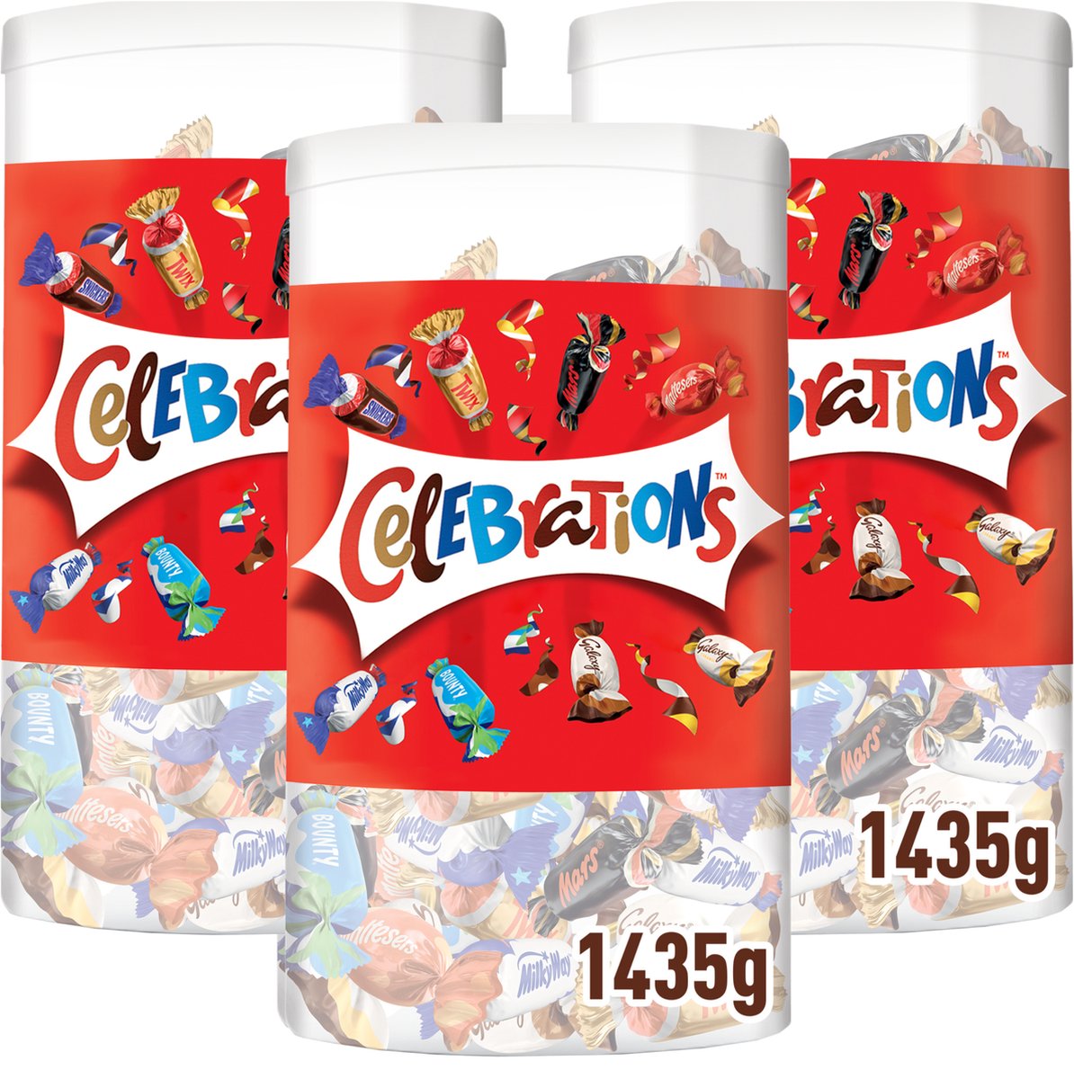 Celebrations Silo - Chocolade snoep mix - 3x160 stuks - 3 uitdeeldozen
