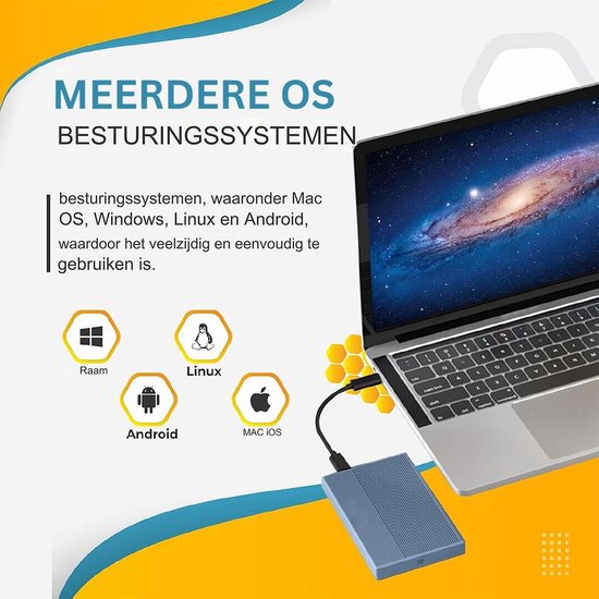 White-label Harde Schijf Extern - Draagbare - 500GB Opslag - Zwart van Merkloos — afbeelding 4