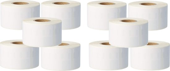 Tape d'étiquettes adapté à Dymo 99012 | 89 mm x 36 mm | S0722400 - Wit - 260 étiquettes par rouleau - 10 pièces - Convient pour : 550 550 turbo