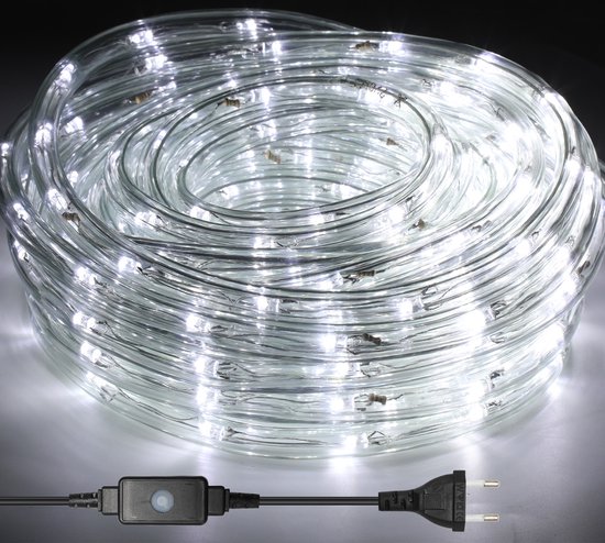 Bande de corde - Cordon lumineux - Tube étanche - Corde - Plein air - Jardin - Noël - Cordon lumineux LED 10m extérieur intérieur - Tube LED étanche 240 LED - décoration lumineuse fête Noël - Wit