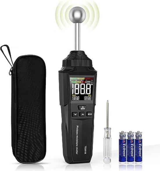 Digitale vochtmeter Pinloze vochtmeter Niet-destructieve houtvochtmeter for muren, hout en metselwerk Vochtdetector for muren Digitale vochtmeter Pinloze vochtmeter Niet-destructieve houtvochtmeter for muren, hout en metselwerk Vochtdetector for muren