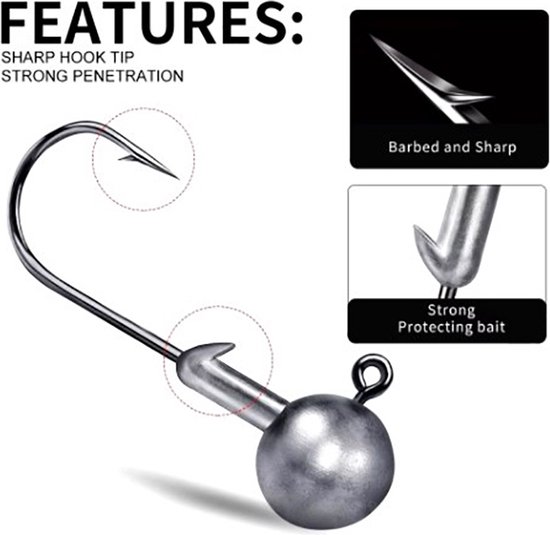 jighead - jigkop - 5 stuks - 20 gram - lood - lood kop voor roofvissen van Suxxes — afbeelding 3