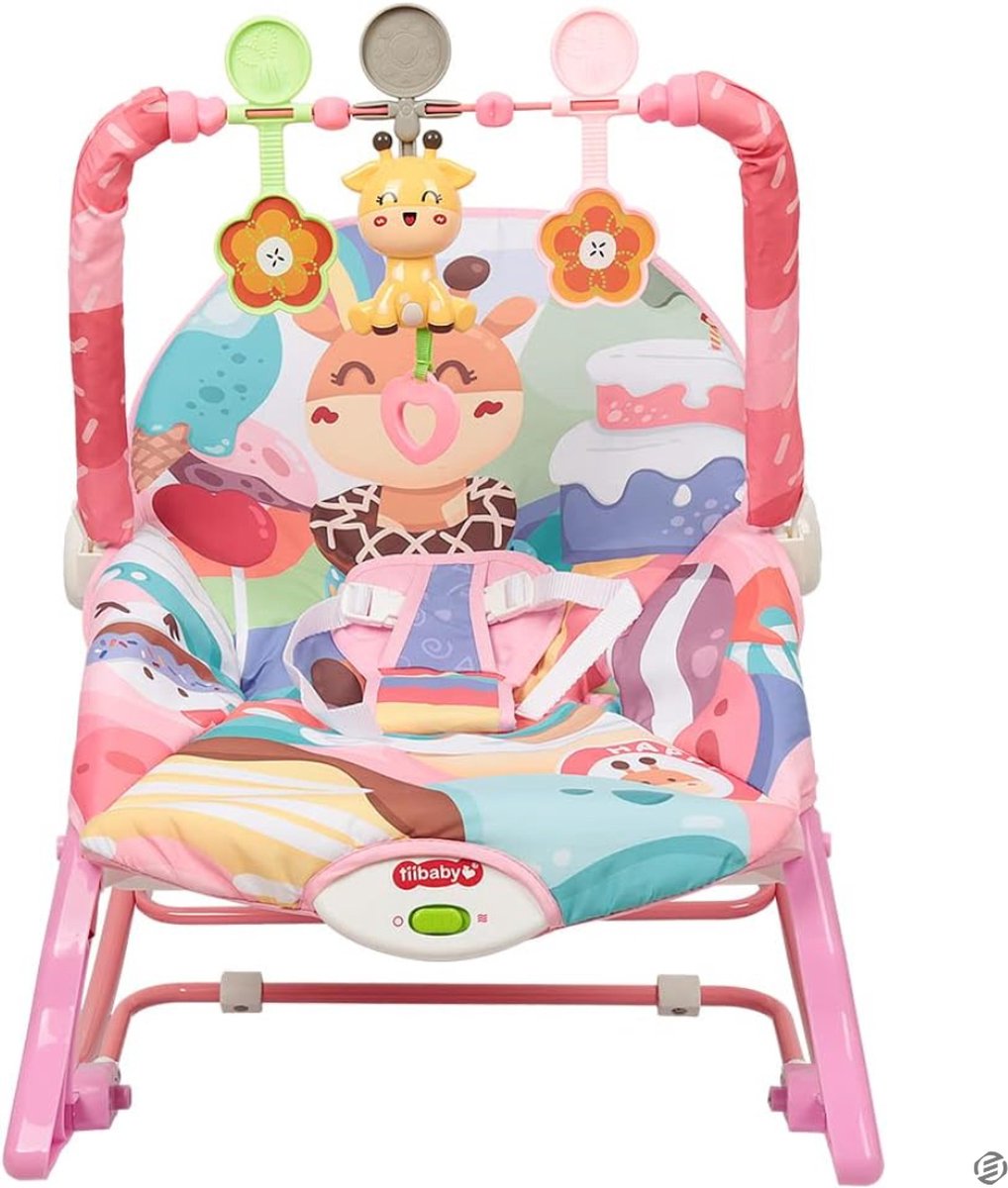 Equivera Wiegstoel Baby - Wipstoel - Wipstoel Baby - Schommelstoel Baby - Babystoel - Baby Stoeltje Zitten Voor Thuis - Babyswing