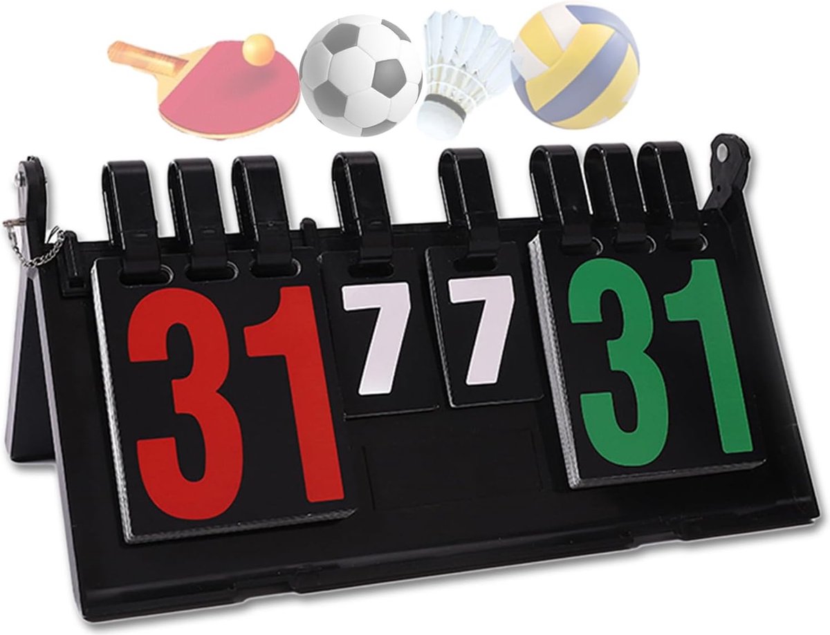 JGS ® Veelzijdige Draagbare Scorebord voor Sport- en Gezinsactiviteiten met Duidelijke Displaycijfers