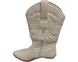 RUON- COWBOY BOOTS-WHITE- LEDERLOOK-38