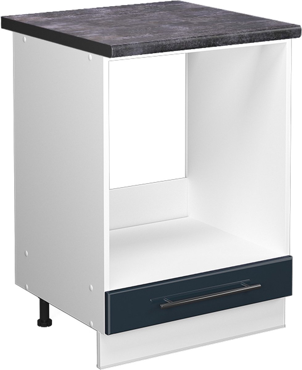 Vicco Fame-Line Keukenkasten – 60 cm, WB Antraciet Donkerblauw hoogglans Donkerblauw hoogglans/Wit