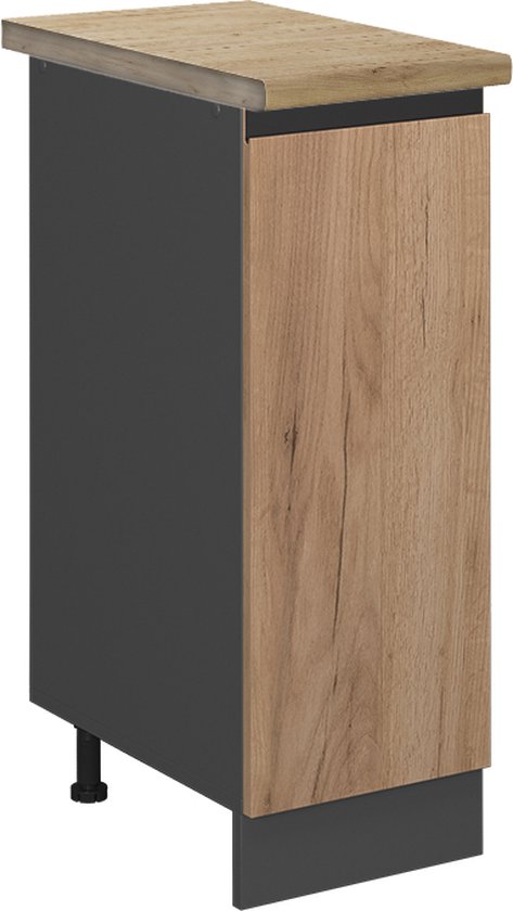 Vicco Armoire à pharmacie R- Line, Chêne puissant or/Anthracite, 30 cm, Chêne WB