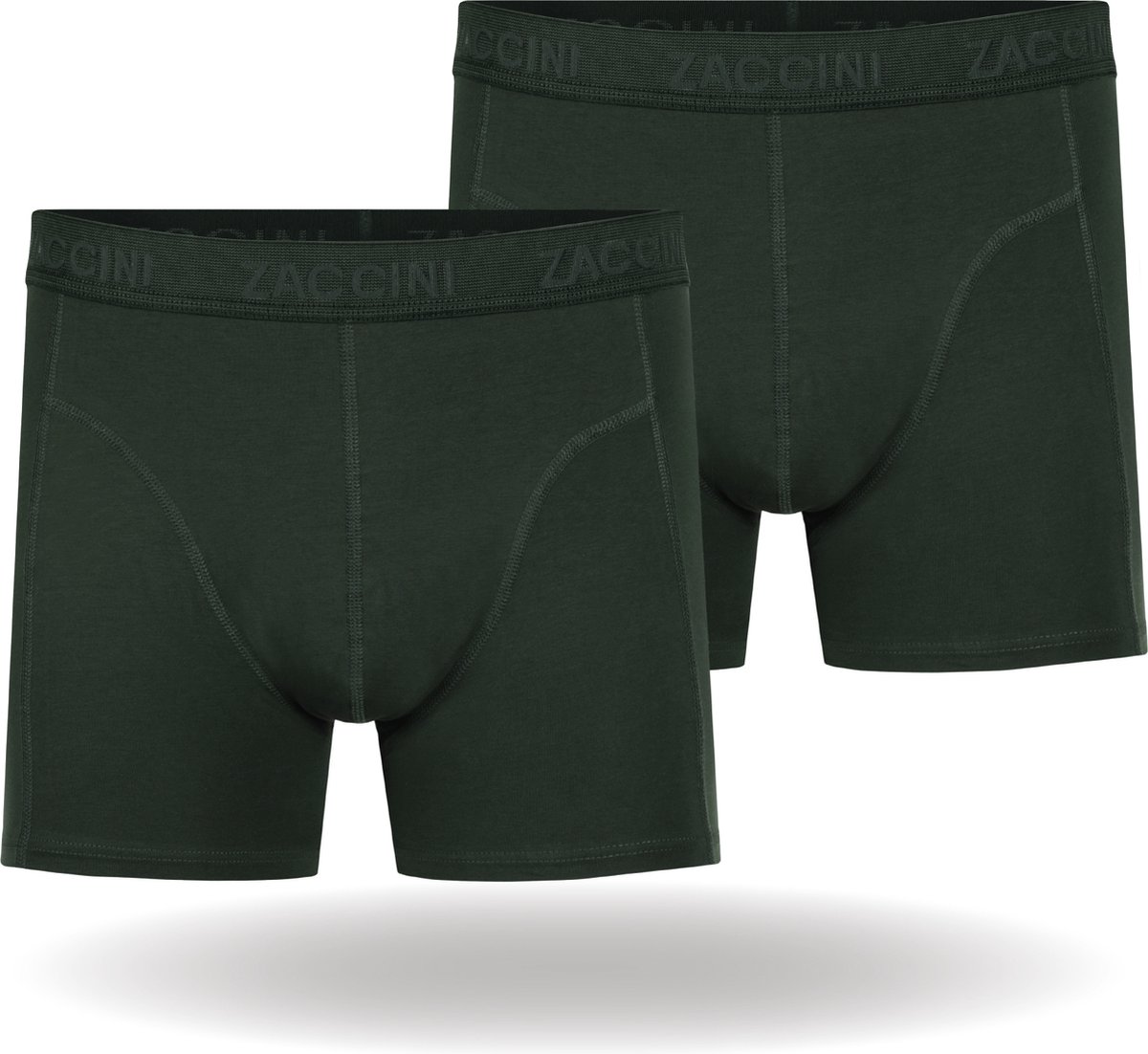 Zaccini Cotton Stretch Boxershorts - Groen - 2 stuks - Heren onderbroeken - Boxer - 95% Katoen - Maat M