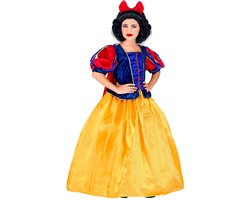 foto van Widmann - Sneeuwwitje Kostuum - Sneeuwwitje Veel Mooier Dan Haar Stiefmoeder - Meisje - Blauw, Geel - Maat 116 - Carnavalskleding - Verkleedkleding
