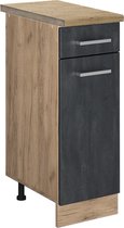 Cuisine Vicco R- Line Meuble de cuisine avec tiroir – 30 cm WB Chêne Béton Zwart WB Chêne