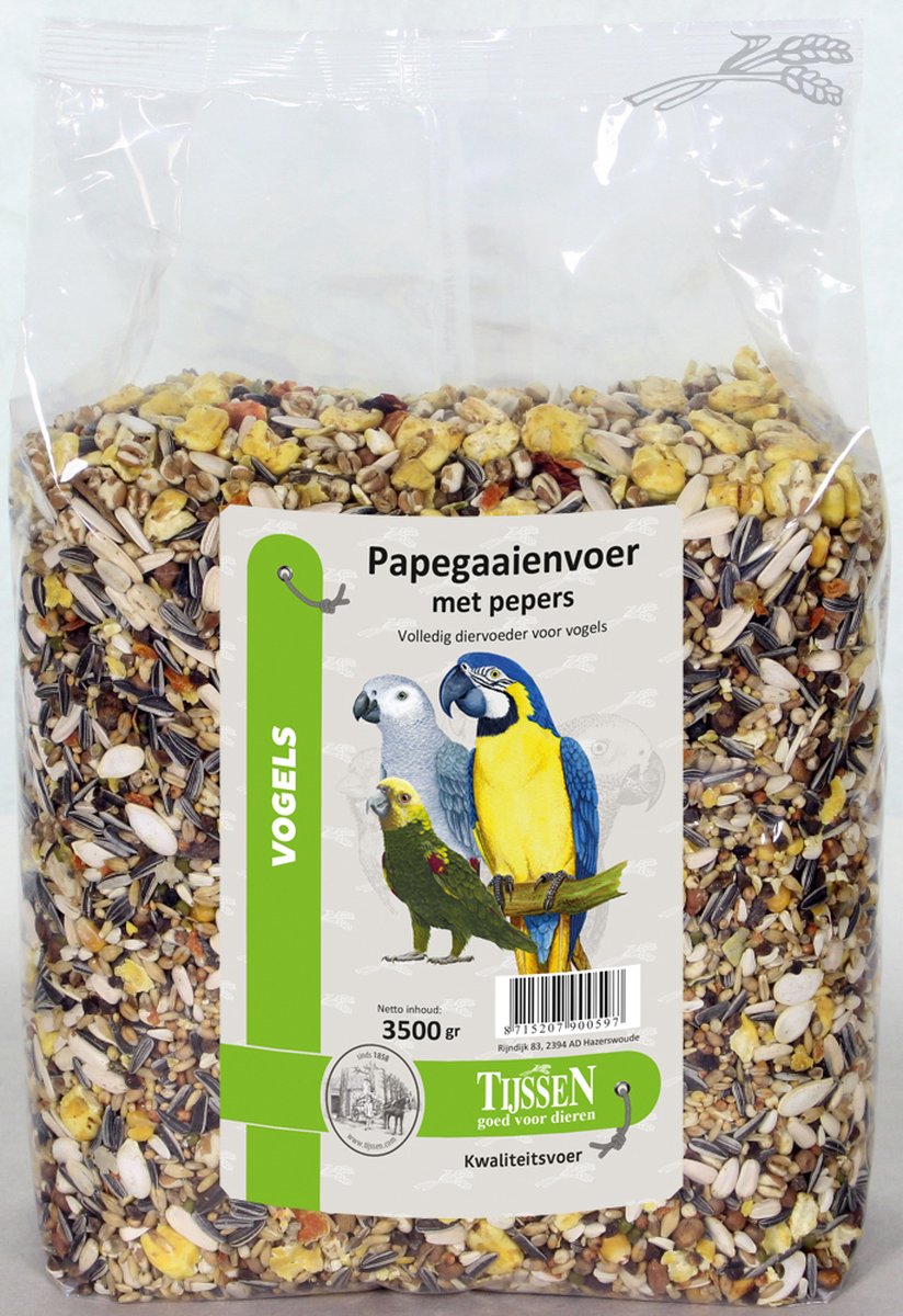 Tijssen goed voor dieren - Papegaaienvoer - Pepers - 3.5KG - 1ST