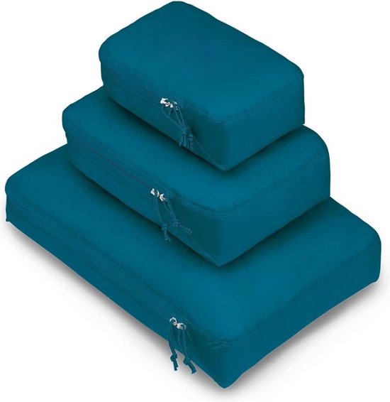 Foto: Verpakking cube set unisex accessoires travel waterfront blue o s blauw e n maat casual