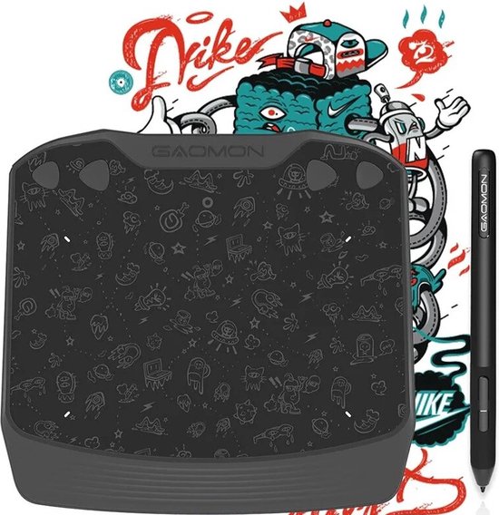 FIBILA Grafische Teken Tablet - Tekentablet - Tekentablets - TVoor Digitale Kunst - Compatibel met Windows & Mac - Android OS Ondersteund - Inclusief Pen - Zwart