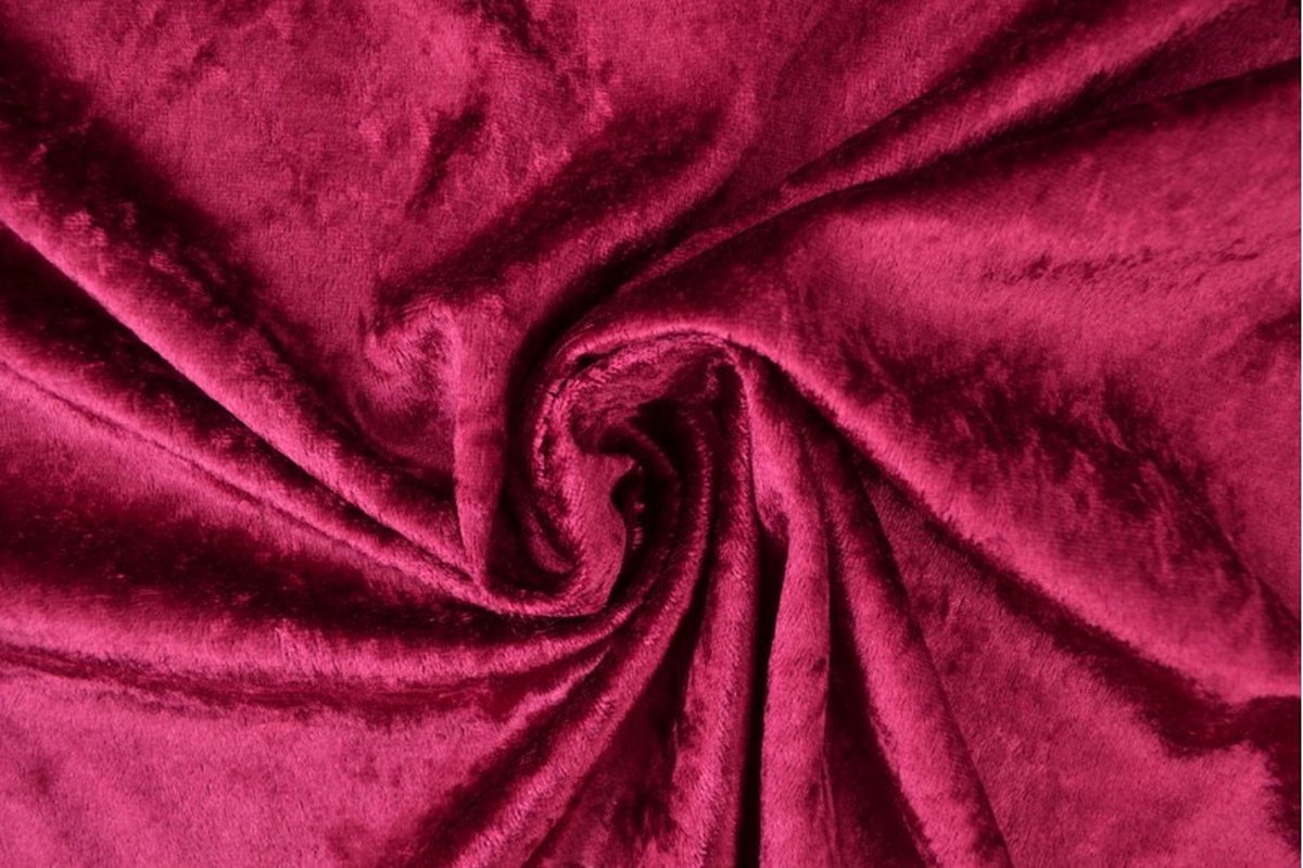 10 meter velours de panne - Bordeaux rood - Crushed velvet - 150cm breed