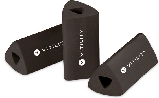 Drie donkergrijze penverdikkers met 'VITILITY' logo.
