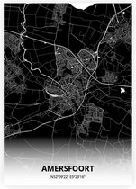 Amersfoort plattegrond - A3 poster - Zwarte stijl