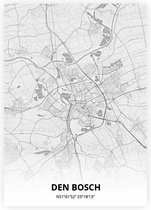 Carte de Den Bosch - Affiche A2 - Style de dessin