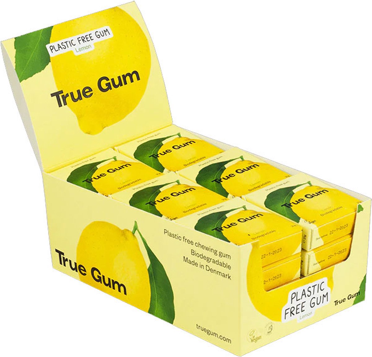 Goedkoopste True Gum Plastic Vrije Kauwgom Lemon 21 gr