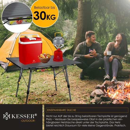 KESSER® Campingtafel inklapbare Tafel - Vouwtafel voor Buiten en Camping 120 x 70 cm - Antraciet van KESSER — afbeelding 5