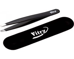 Vitry Professioneel Pincet Roestvrij Staal Bias Bek Kleur 9 cm (Kleur : Zwart)