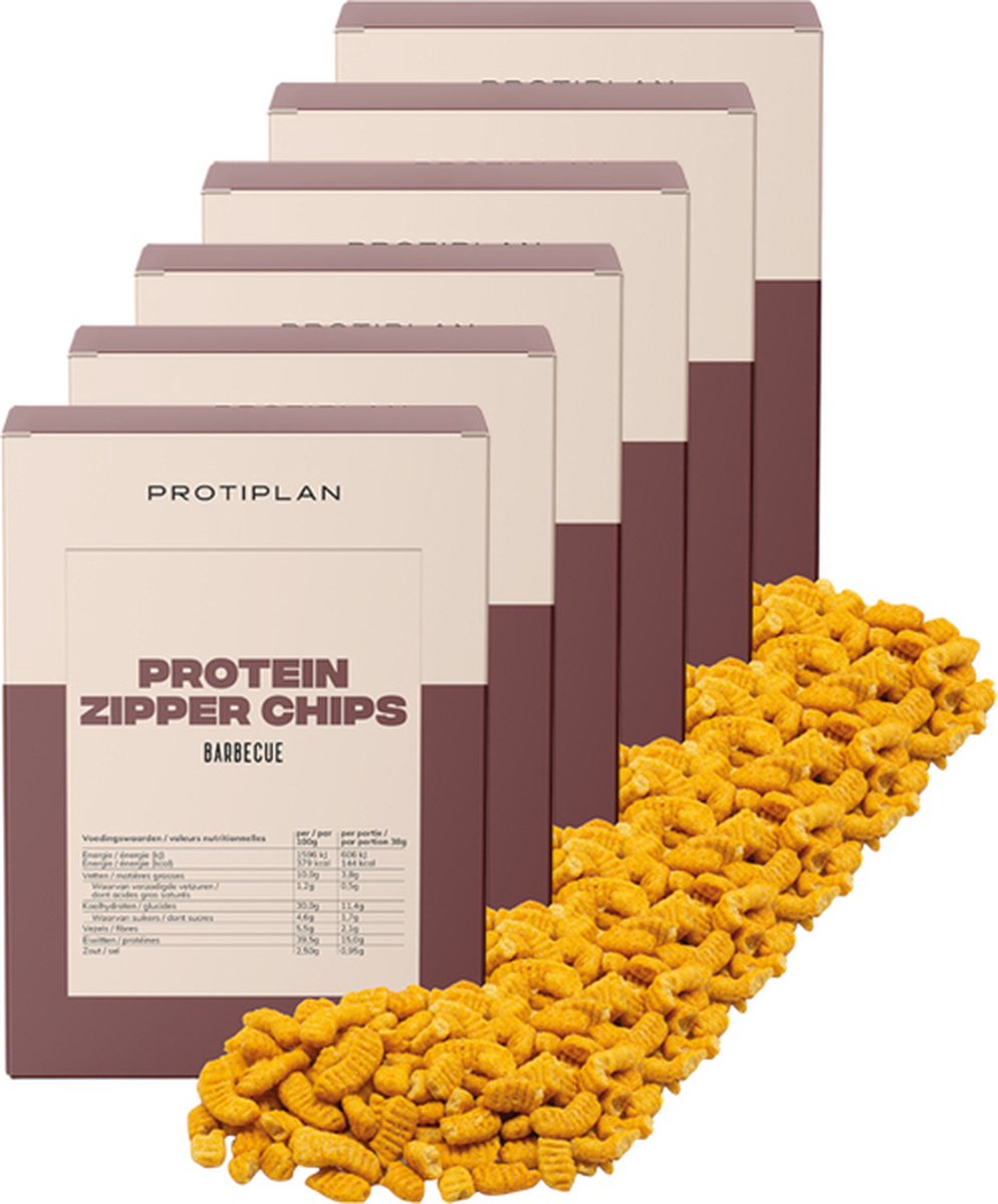 Goedkoopste Protiplan | Knabbels Barbecue | 6 stuks | 6 x 5 x 38 gram | Low carb snack | Snel afvallen zonder hongergevoel!