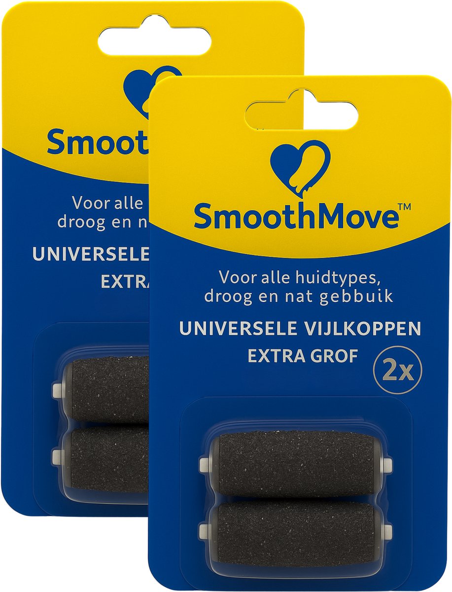 SmoothMove Extra grof Navullingen Elektrische Voetvijl – Rollers compatibel met Scholl Velvet Smooth – 2x2 stuks