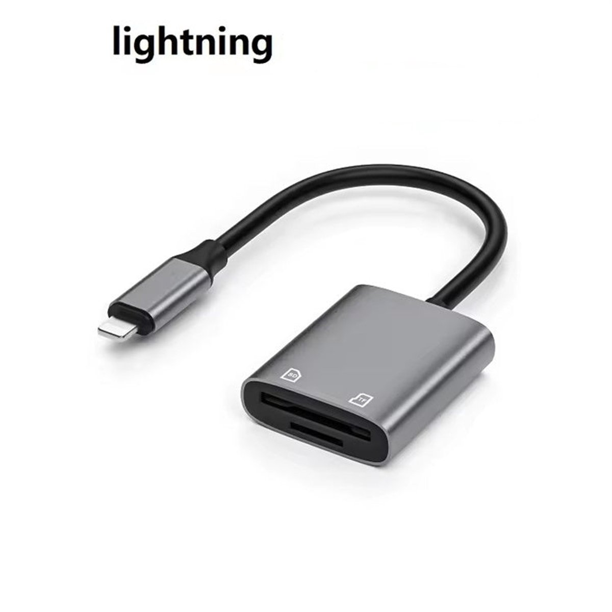 NÖRDIC Lightning naar SD & MicroSD Kaartlezer - SD Kaart lezer - MicroSD kaart - Geschikt voor Smartphone & Tablet