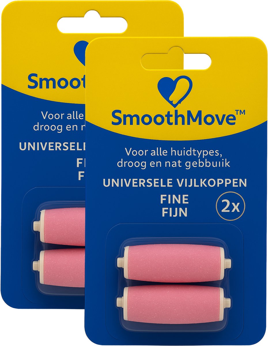 SmoothMove Fijn (2x2 stuks) Navullingen Voetvijl – Rollers compatibel met Scholl Velvet Smooth