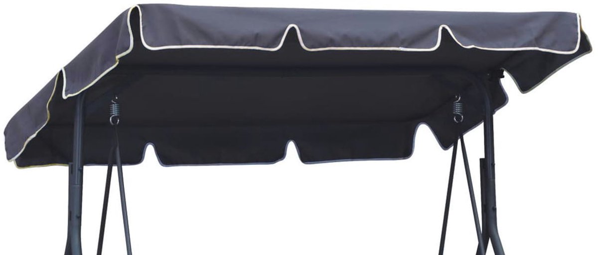 FEROCITY - Vervangend dak tuinschommel, universeel zonnedak voor 3-zits schommelbank, voor Hollywood-schommel - dakbedekking - Waterafstotend - 210 x 145 cm - Cordura - Graphiet