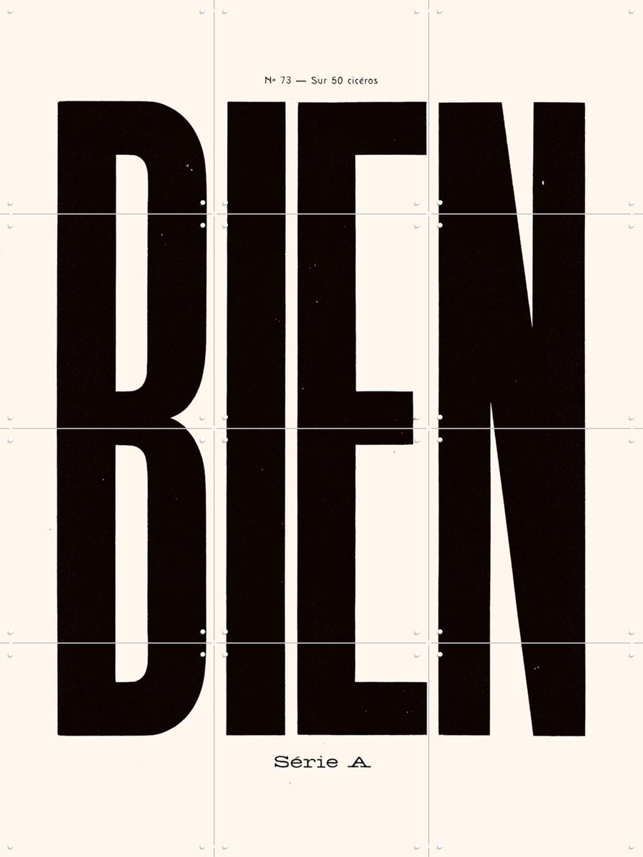 IXXI Bien, Aster Edition - 60 x 80 cm - Gratis ophangtool - Grote wanddecoratie en posters - Minimalisme, Grafisch Ontwerp, Typografie, Typografie
