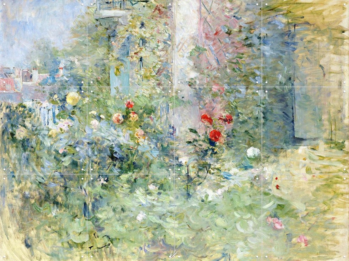IXXI The Garden at Bougival, Berthe Morisot & Bridgeman Images - 80 x 60 cm - Gratis ophangtool - Grote wanddecoratie en posters - Kleurrijk