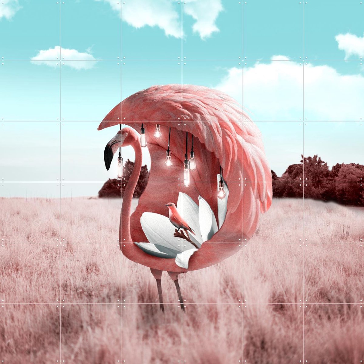 IXXI Princely Carriage, Julien Tabet - 120 x 120 cm - Gratis ophangtool - Grote wanddecoratie en posters - Digitale Kunst, Speels, Surrealisme