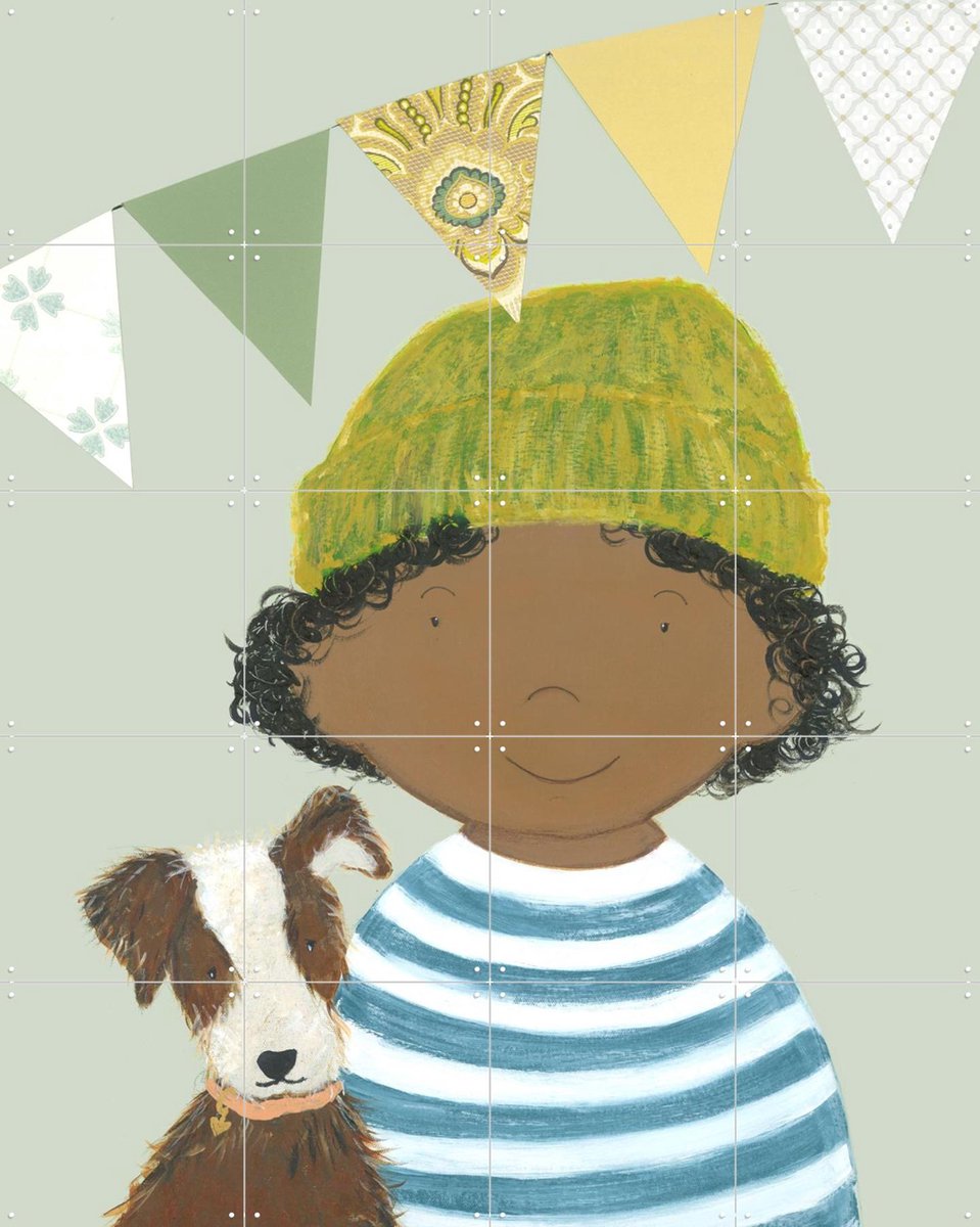 IXXI Feestbeest, Desirée van Hattem - 80 x 100 cm - Gratis ophangtool - Grote wanddecoratie en posters - Cartoonesk, Speels, Illustraties, Kleurrijk