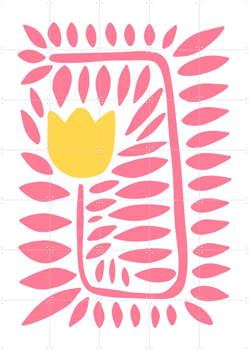 IXXI Tuip Abstract, BAINAI - 100 x 140 cm - Gratis ophangtool - Grote wanddecoratie en posters Kinderkamer, Kinderen