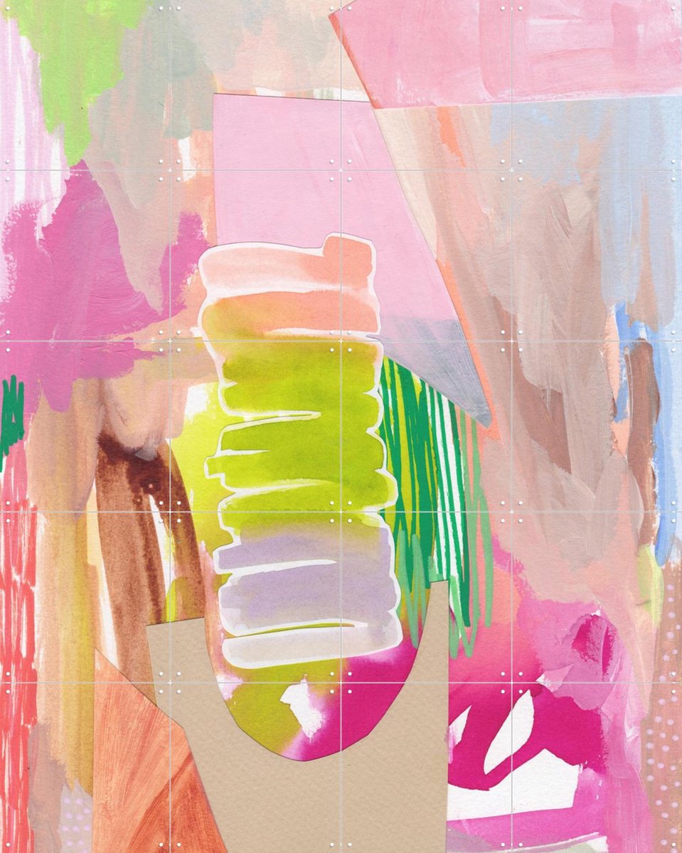 IXXI Unicorn Dreams, Henriette Visscher - 80 x 100 cm - Gratis ophangtool - Grote wanddecoratie en posters - Gemengde Technieken, Speels, Kleurrijk