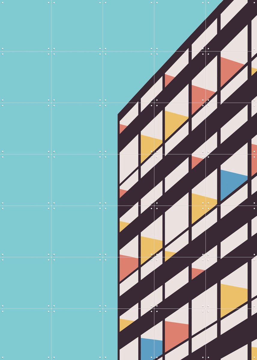 IXXI Corbusier, Florent Bodart - 100 x 140 cm - Gratis ophangtool - Grote wanddecoratie en posters - Geometrische Kunst, Kleurrijk, Illustraties