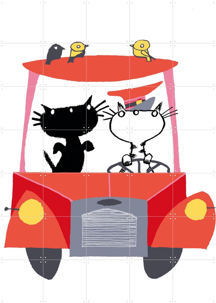 IXXI Pim & Pom 4, Fiep Westendorp - 100 x 140 cm - Gratis ophangtool - Grote wanddecoratie en posters - Cartoonesk, Speels, Kleurrijk, Illustraties
